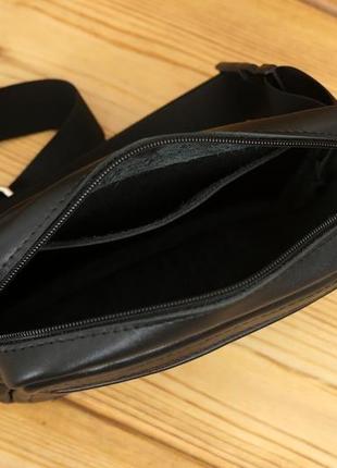 Мужская кожаная сумка "модель №59" гладкая кожа, цвет черный5 фото