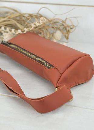 Жіноча шкіряна сумка "модель №56 міні", шкіра grand, колір коньяк4 фото