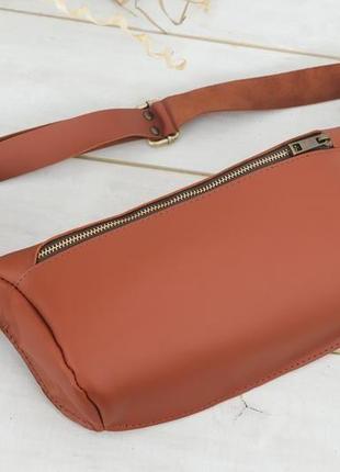 Жіноча шкіряна сумка "модель №56 міні", шкіра grand, колір коньяк2 фото