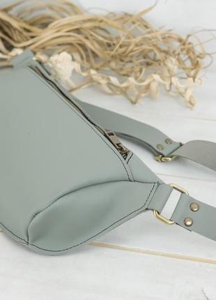 Женская кожаная сумка "модель №56 мини", кожа grand, цвет серый4 фото