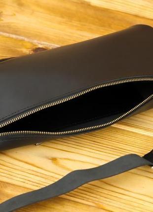 Чоловіча шкіряна сумка "модель №55", шкіра італійський краст, колір чорний6 фото