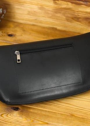 Мужская кожаная сумка "модель №55", кожа итальянский краст, цвет черный5 фото