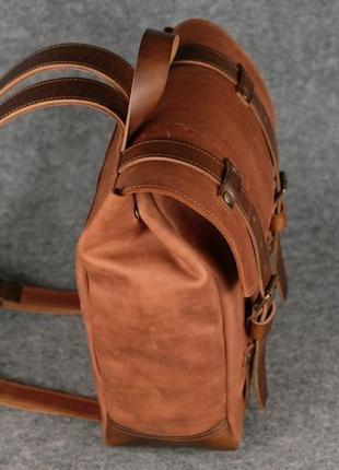 Рюкзак "hankle" модель "h1", вінтажна шкіра, колір коньяк2 фото