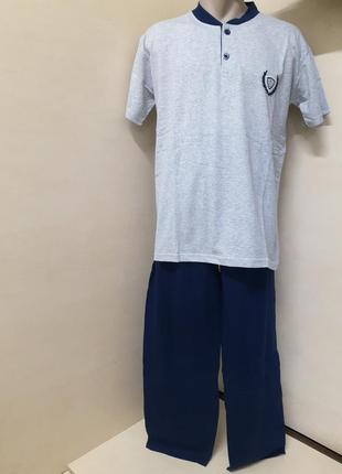 Демисезонная мужская пижама турция футболка брюки большие размеры 3xl 4xl 5xl5 фото