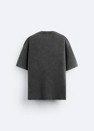 Вареная футболка серая zara new6 фото