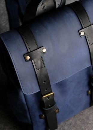Рюкзак hankle h1 вінтажна шкіра колір синій2 фото