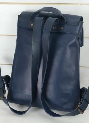 Женский кожаный рюкзак "монако", кожа итальянский краст, цвет синий5 фото