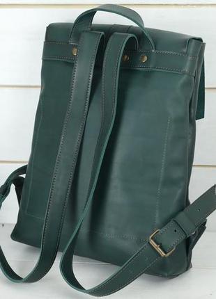 Женский кожаный рюкзак "монако", кожа итальянский краст, цвет зеленый5 фото