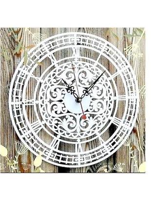 Годинник різьблені ажур 28х28 см з римськими цифрами2 фото