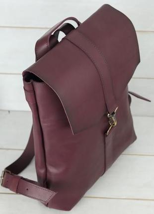 Женский кожаный рюкзак "монако", кожа итальянский краст, цвет бордо3 фото