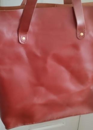 Шкіряна сумка шопер добротна міцна ручна робота англія3 фото
