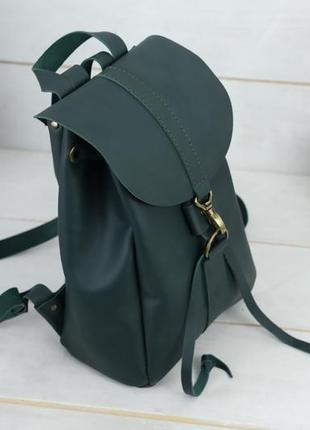 Женский кожаный рюкзак "киев", размер мини, кожа grand, цвет зеленый3 фото