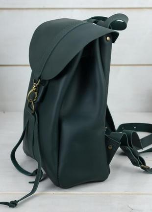 Жіночий шкіряний рюкзак "київ", розмір міні, шкіра grand, колір зелений4 фото