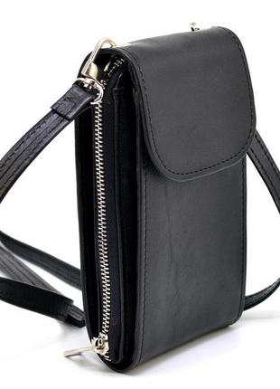 Жіноча сумка-чохол панч ga-2123-4lx tarwa чорна шкіра2 фото