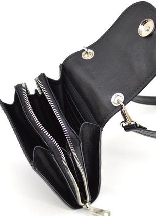 Жіноча сумка-чохол панч ga-2123-4lx tarwa чорна шкіра6 фото