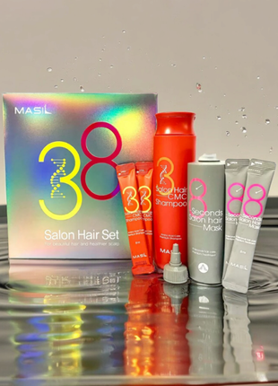 Набір для волосся з маски для волосся та шампуню masil 38 seconds salon hair set1 фото