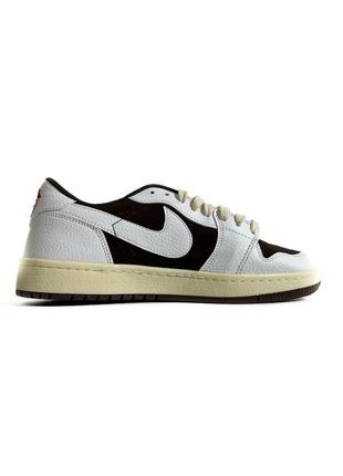 👟nike air jordan 1 retro low x travis scott og "sail and ridgerock"4 фото