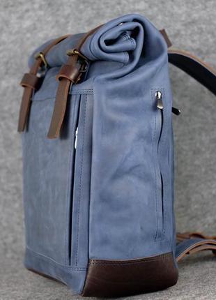 Рюкзак hankle h7 винтажная кожа цвет синий2 фото