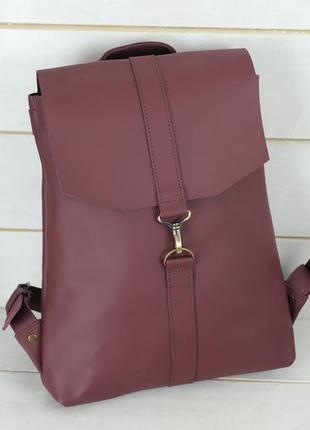 Жіночий шкіряний рюкзак "монако", шкіра grand, колір бордо2 фото