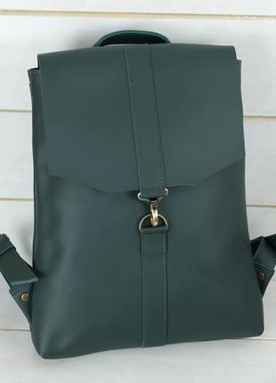 Жіночий шкіряний рюкзак "монако", шкіра grand, колір зелений2 фото