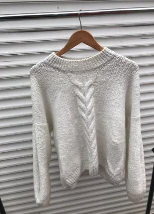 Теплий білий светр cropp.1 фото