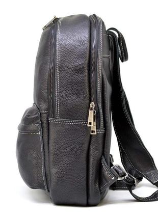 Шкіряний чоловічий рюкзак міський tarwa faw-7273-3md на білій нитці3 фото