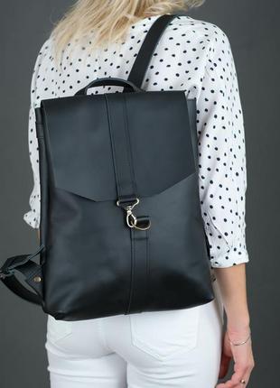 Жіночий шкіряний рюкзак "монако", шкіра grand, колір чорний1 фото
