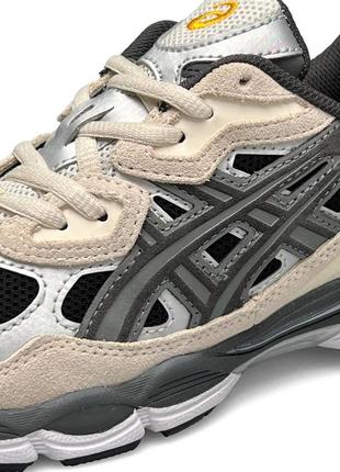 Кроссовки женские стильные asics gel nyc black beige легкие черные спортивные кроссовки асикс гель летние2 фото