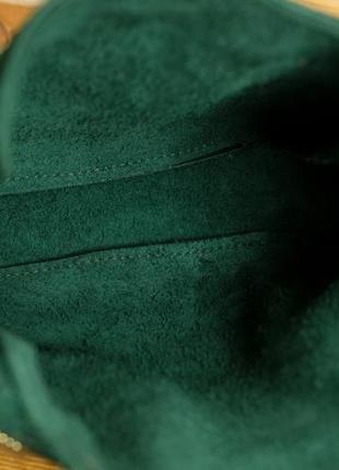 Чоловіча шкіряна сумка "метью", шкіра італійський краст, колір зелений6 фото