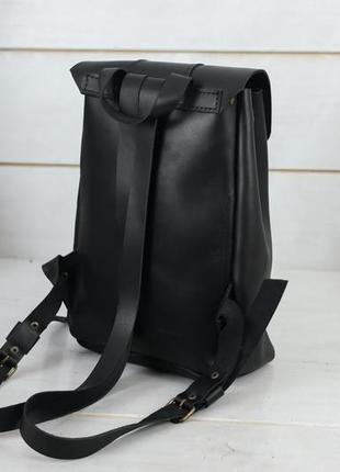 Жіночий шкіряний рюкзак "прага", шкіра італійський краст, колір чорний5 фото
