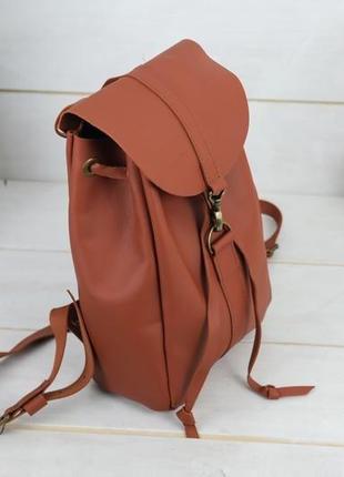 Жіночий шкіряний рюкзак "київ", розмір міні, шкіра grand, колір коньяк3 фото