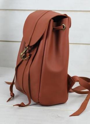 Жіночий шкіряний рюкзак "київ", розмір міні, шкіра grand, колір коньяк4 фото