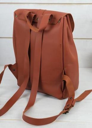 Женский кожаный рюкзак "киев", размер мини, кожа grand, цвет коньяк5 фото