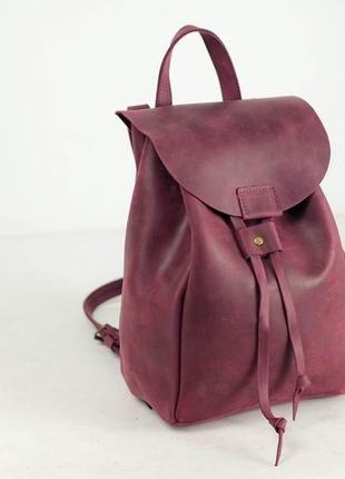 Жіночий шкіряний рюкзак "токіо", розмір середній, вінтажна шкіра, колір бордо