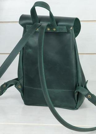 Женский кожаный рюкзак "токио", размер средний, винтажная кожа, цвет зеленый4 фото