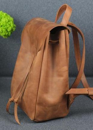 Жіночий шкіряний рюкзак "токіо", розмір середній, вінтажна шкіра, колір коньяк3 фото