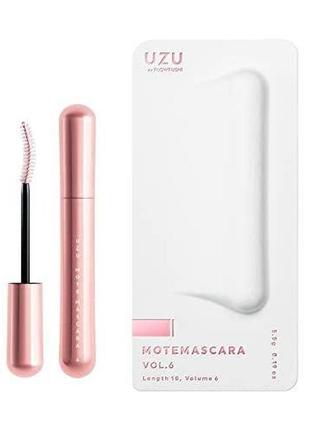 Uzu by flowfushi mote mascara vol 6 водостойкая тушь для ресниц, черный, япония