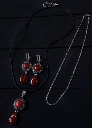 Серьги с натуральным сердоликом английский замок серьги с сердоликом