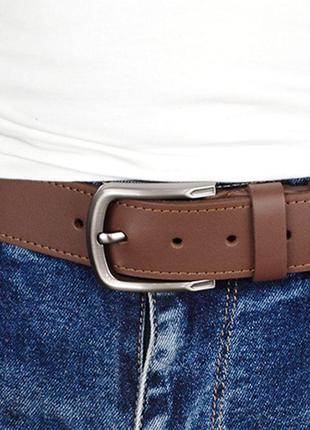 Ремень мужской кожаный hc-4097 (125 см) светло-коричневый6 фото