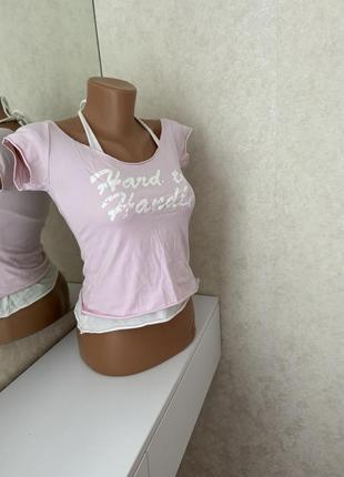 Стильный женский топ футболка в нежном розовом цвете1 фото