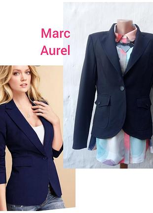 Стильний базовий синій вовняний піджак з накладними кишенями marc aurel ❤️