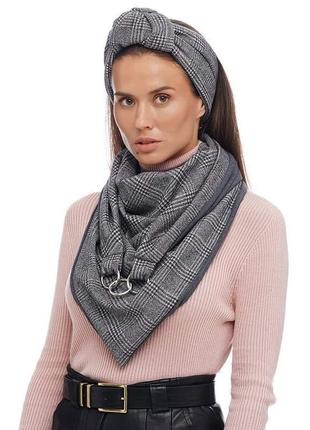 Теплый шерстяной шарф ,,эдинбург", шарф снуд, шарф бактус, зимний женский шарф, большой женский шарф3 фото