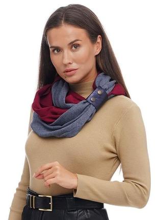Кашемировый шарф"милан ", шарф снуд, шарф бактус, зимний женский шарф, большой женский шарф1 фото
