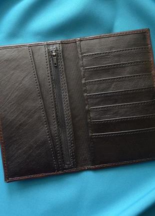 Коричневий шкіряний гаманець "стімпанк"5 фото