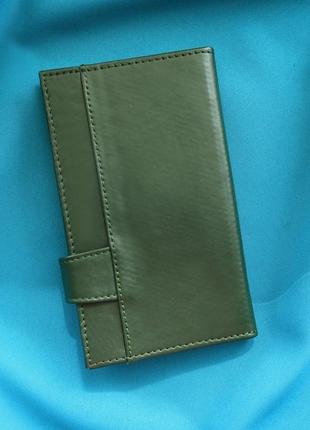 Зеленый кожаный кошелек "слизерин"4 фото