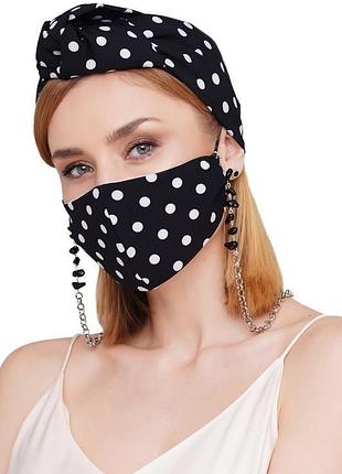 Літній набір тюрбан +маска +ланцюжок для маски і очок