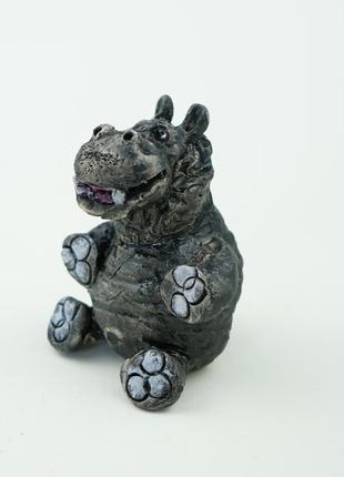 Статуэтка бегемотик hippo figurines ручной работы2 фото