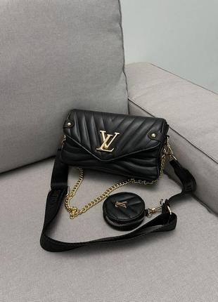 Сумка женская в стиле louis vuitton wave black6 фото