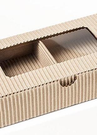Коробка из гофрокаторна с окошком, 2 - 3 изделия1 фото