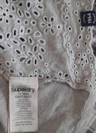 Фірмова бавовняна майка з візерунком знизу superdry made in india9 фото